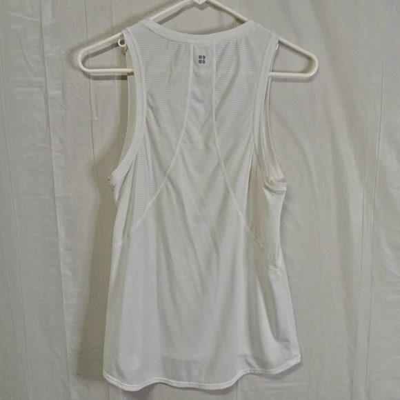 Sweaty Betty PACESETTER RUNNING Tank Top White Reflective Detail Jersey Crew - Picture 7 of 9